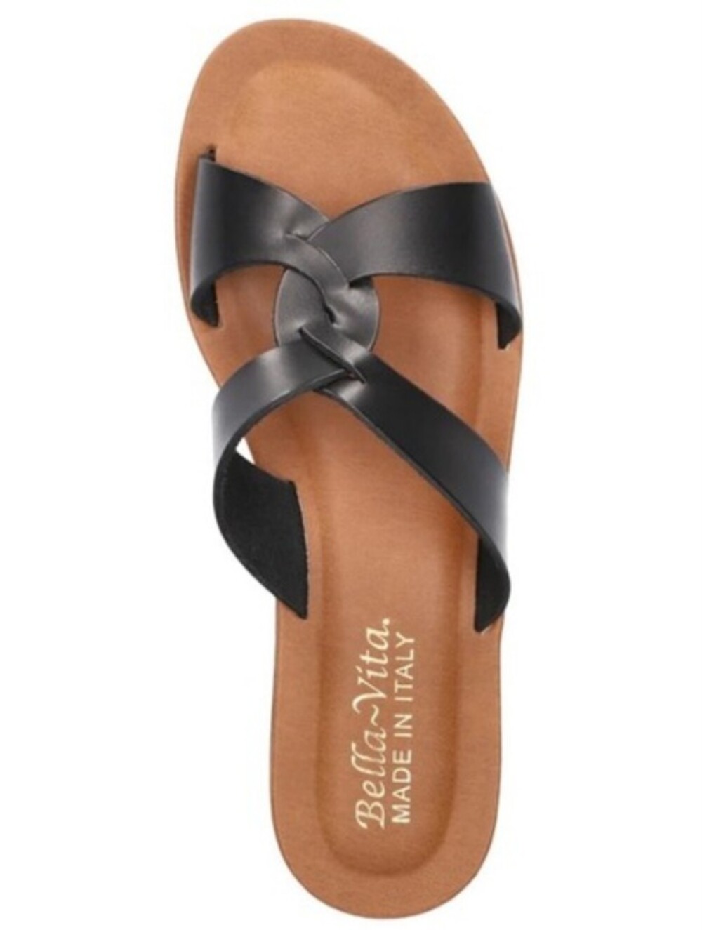 Bella Vita Dov-Italy Black Leather Slide Sandals, 7M,MADE IN ITALY 🇮🇹